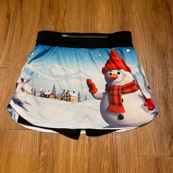 Unbranded Christmas Skort‎ Jack Frost Snowy Country Scene Pocket Women's Medium - Picture 2 of 13